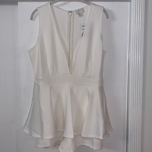 NWT Forever21+ White Romper W/ Shorts